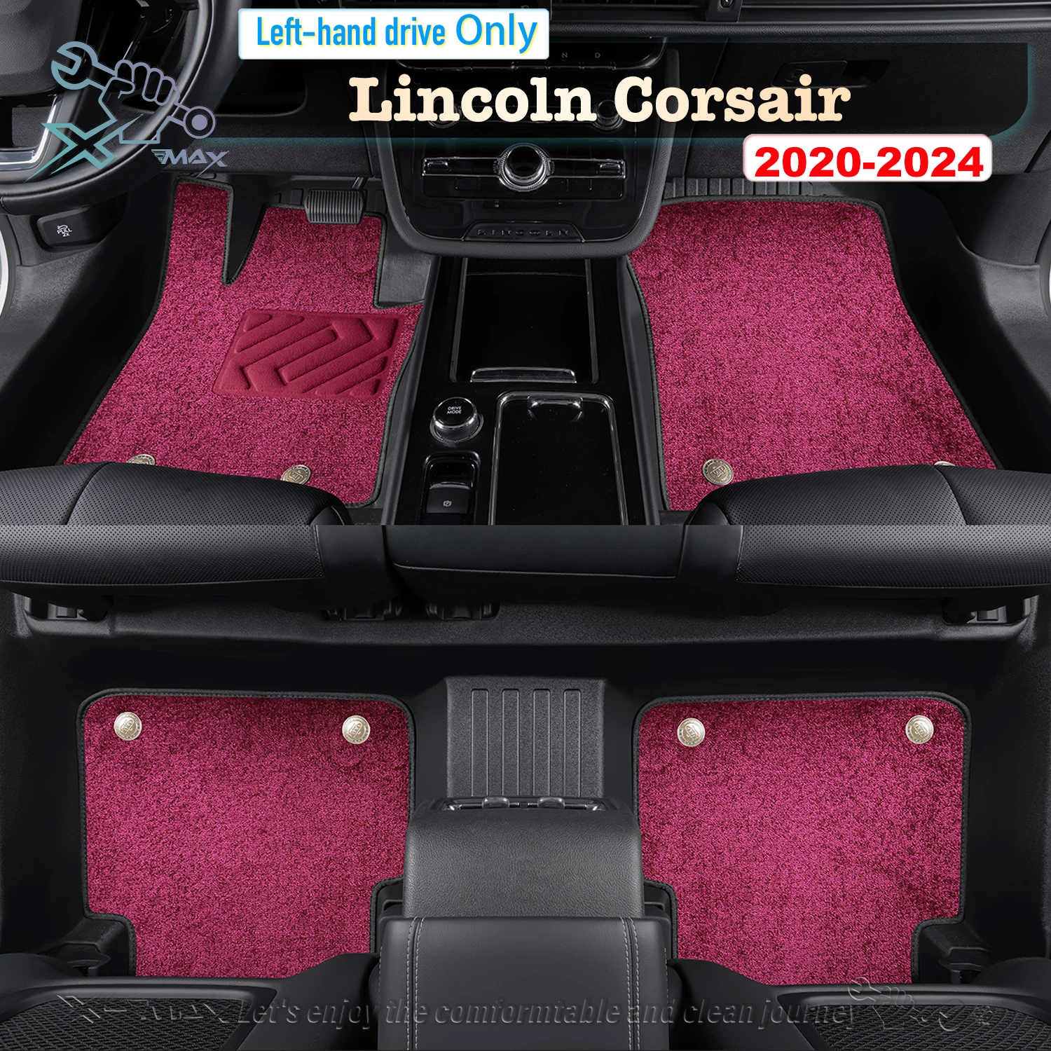 Left-hand Drive Car Floor Mat For Lincoln Corsair 2020-2024 Full Surround Foot Mat Automotive Floor Mat Floor Liner Water-proof