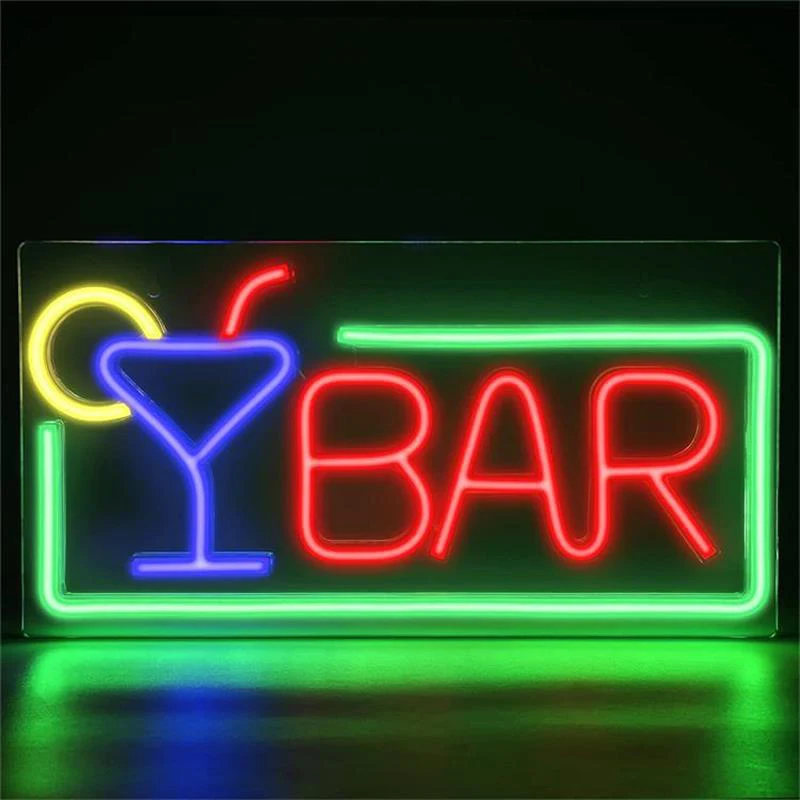 Bar LED Neon Signs Cocktail Beer Coffee Lights Wall Decor Bar Club Store Shop Party Custom Sign Drink Drinking Cafe Shop OPEN