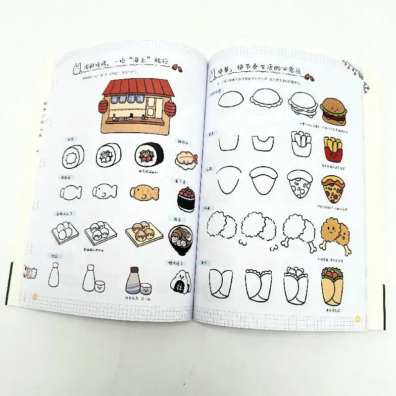 Stress Relief Journal Doodle Book Cute Pet Character Scenery Simple Step By Step Hand Drawing Sketch Tutorial