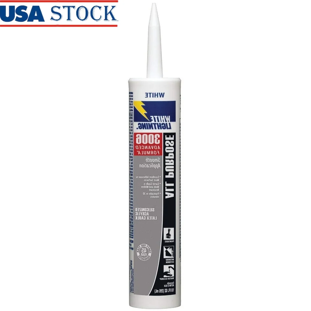 خرطوشة لاصقة لجميع الأغراض سعة 10 أونصة لتنظيف المياه، عبوة تطبيق سلسة قابلة للطلاء مكونة من 12 معجون لاصق ممتاز