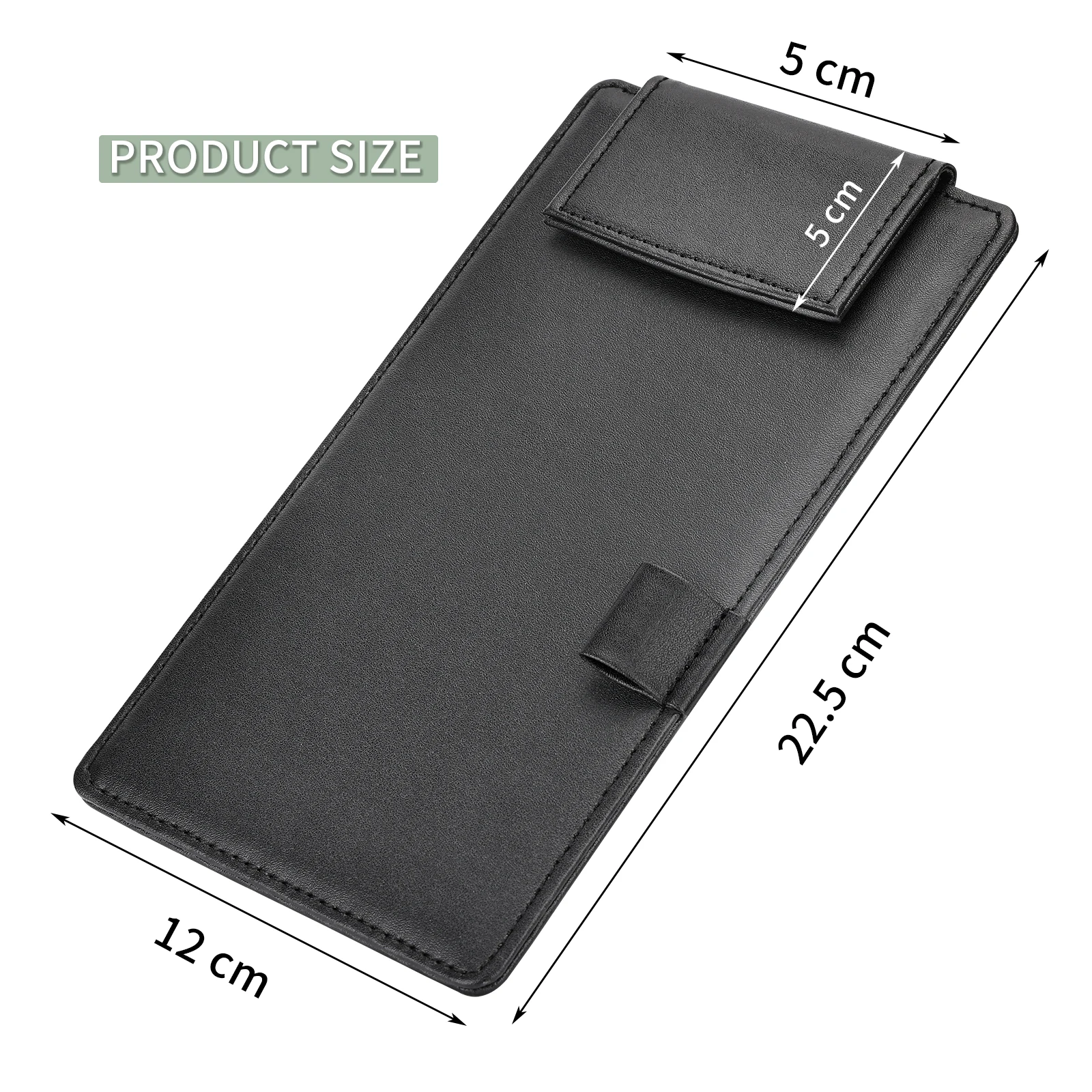 A6 Size Black Clamping Clip board PU Leather Menu Folder Hotel Restaurant Serving Hand-Held Writing Pad With Pen Holder