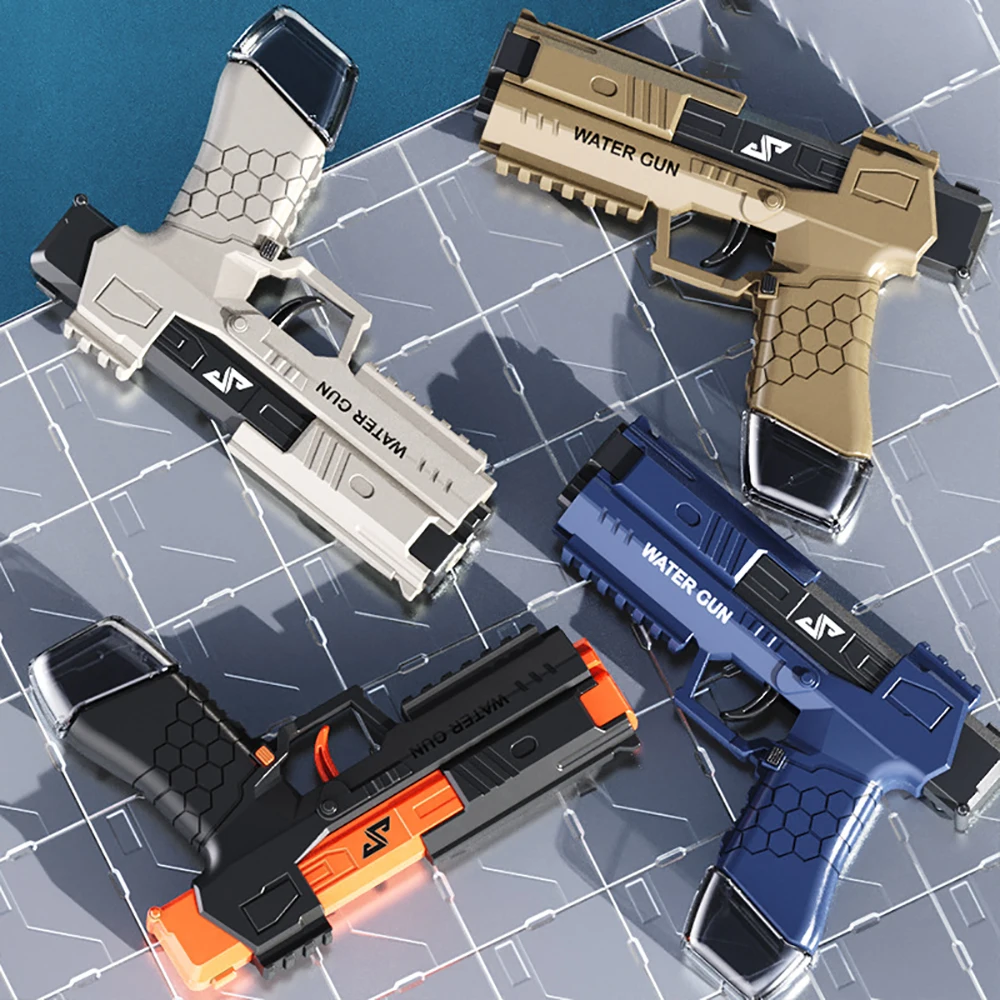 Pistola ad acqua con clip per caricatore estivo per bambini Pistola non elettrica Pistola giocattolo da spiaggia ad acqua con tiro completamente automatico ad alta pressione per bambini