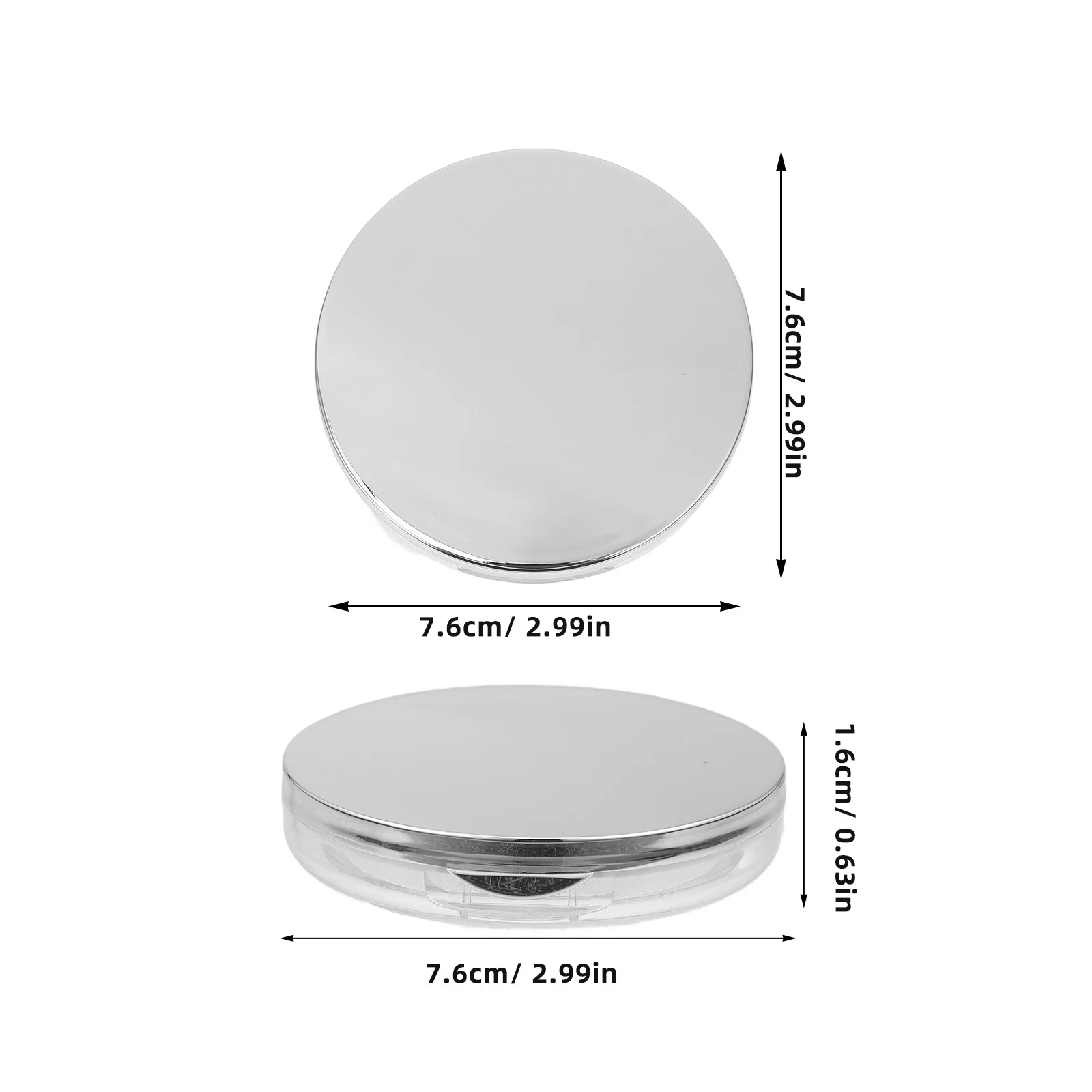 2 個のルースパウダーコンテナポータブル超薄型メイクアップパウダーボックス透明蓋再利用可能な化粧品ケースチークグリッター用