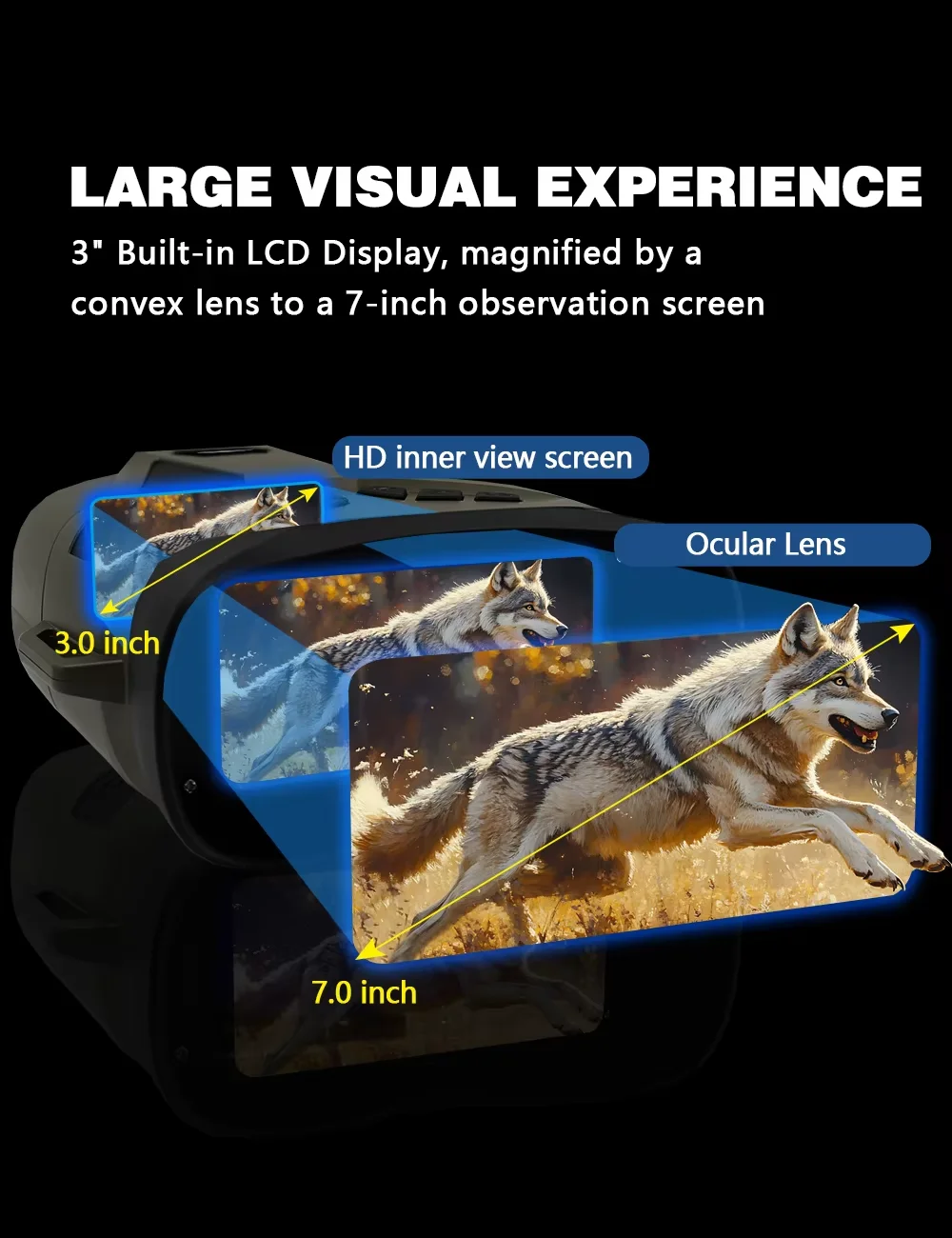 Kamera lornetkowa DT79 z podczerwienią, nagrywająca wideo 4K VR, z widzeniem nocnym 3D, wyświetlacz IPS 3,0 cala do eksploracji na świeżym powietrzu i polowań.