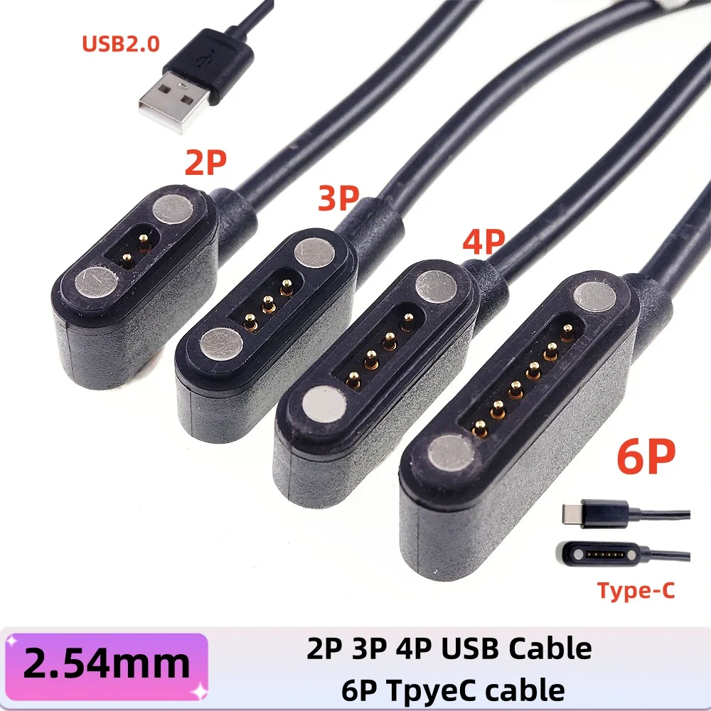 1/5 Paar 2A wasserdichter magnetischer Pogo-Pin-Stecker 2, 3, 4, 5, 6 Positionen Pogopin männlich weiblich 2,54 mm federbelastete DC-Steckdose – Detail 8