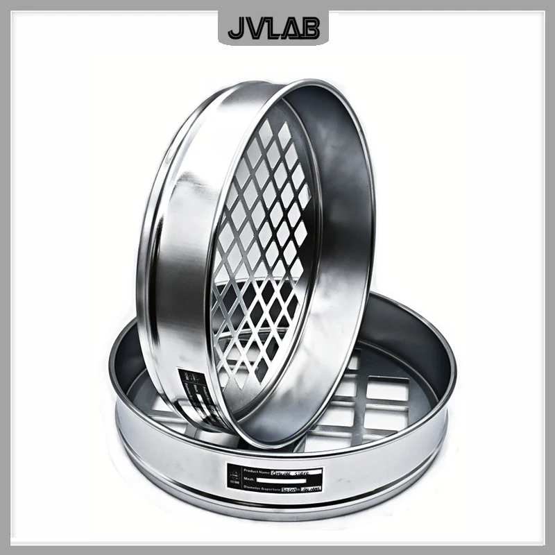 Gravel Sieve Standard Laboratory Test Stone Sieve Diameter 30cm Square Hole Aperture 2.36mm - 90mm With Lid And Bottom