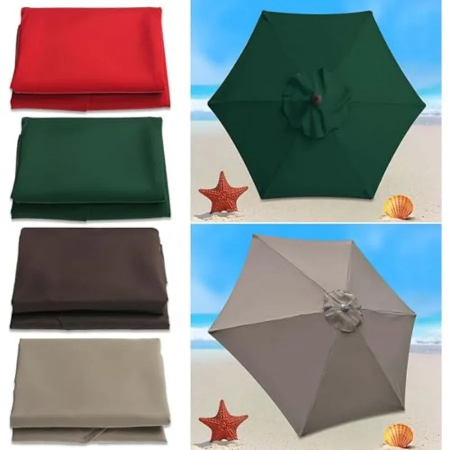 10Feet 6 Ribs Patio Umbrella Replacement Canopy Canopy only,Canopy Replacement UV Protection Waterproof Outdoor Table Market Ya