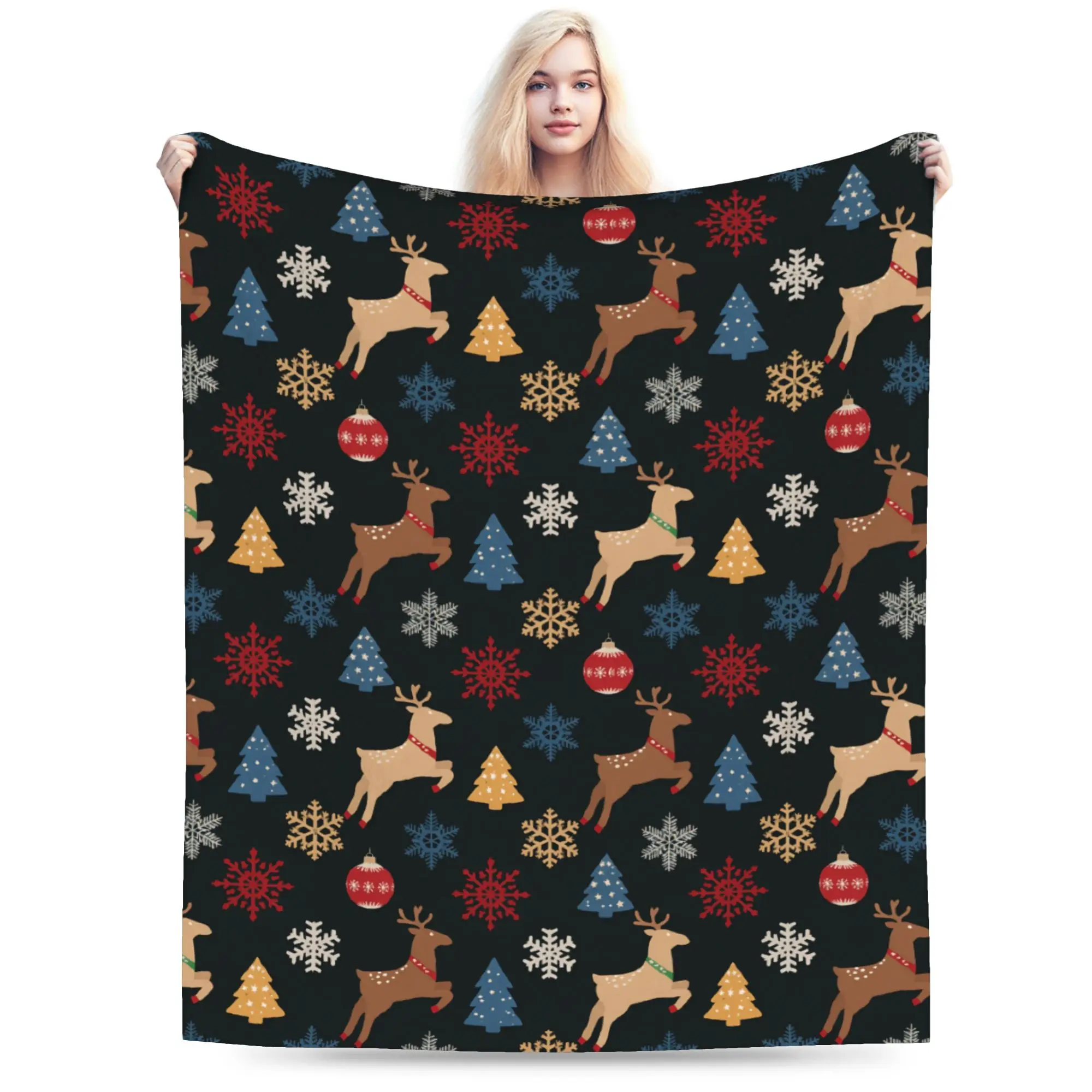 Stylish Christmas xmas Santa Claus Blanket Super Soft Flannel  Relax Throw Blankets Machine Washable