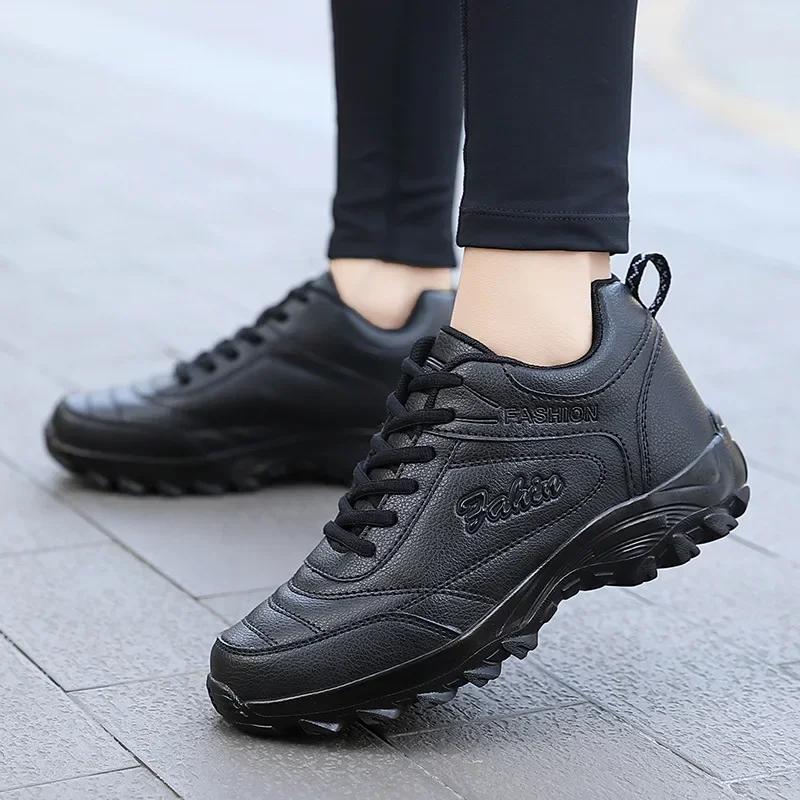 Autumn Winter Sneakers Women Comfort Soft Sole Non Slip Casual Shoes for Women PU Waterproof Sport Shoes Zapatillas