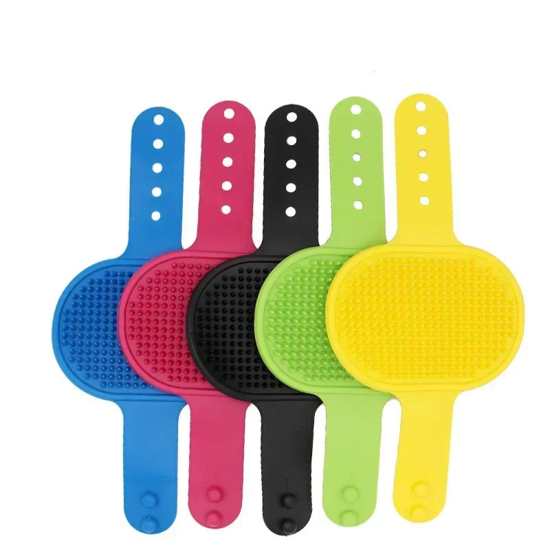 Bathroom Dog Bath Brush Massage Gloves Soft Safety Silicone Comb with Shampoo Box Pet Accessories for Cats Shower Grooming Tool