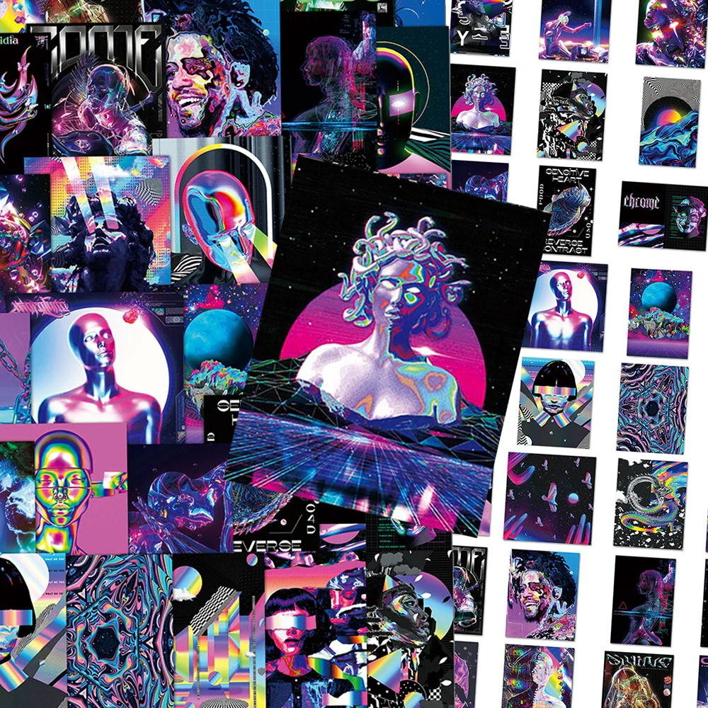

10/30/50PCS Cool Psychedelic Acidity Graphics Cartoon Stickers Creative Graffiti Decal DIY Diary Guitar Phone Waterproof Sticker