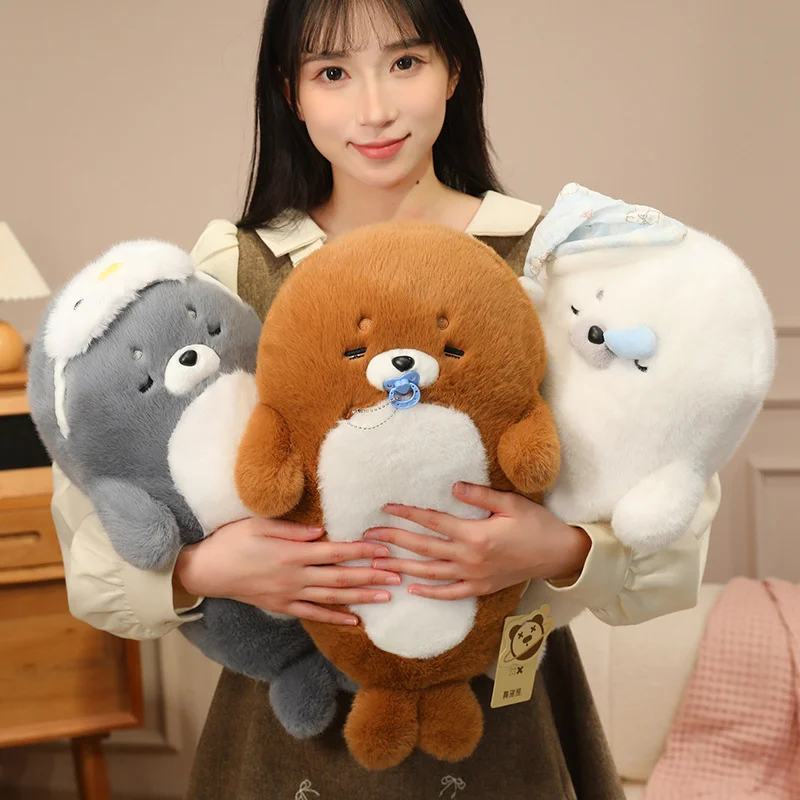 

Уютная подушка-игрушка в виде морской выдры, очень милая плюшевая кукла-тюлень, реалистичная мягкая игрушка, компаньон для сна, подарок на день рождения