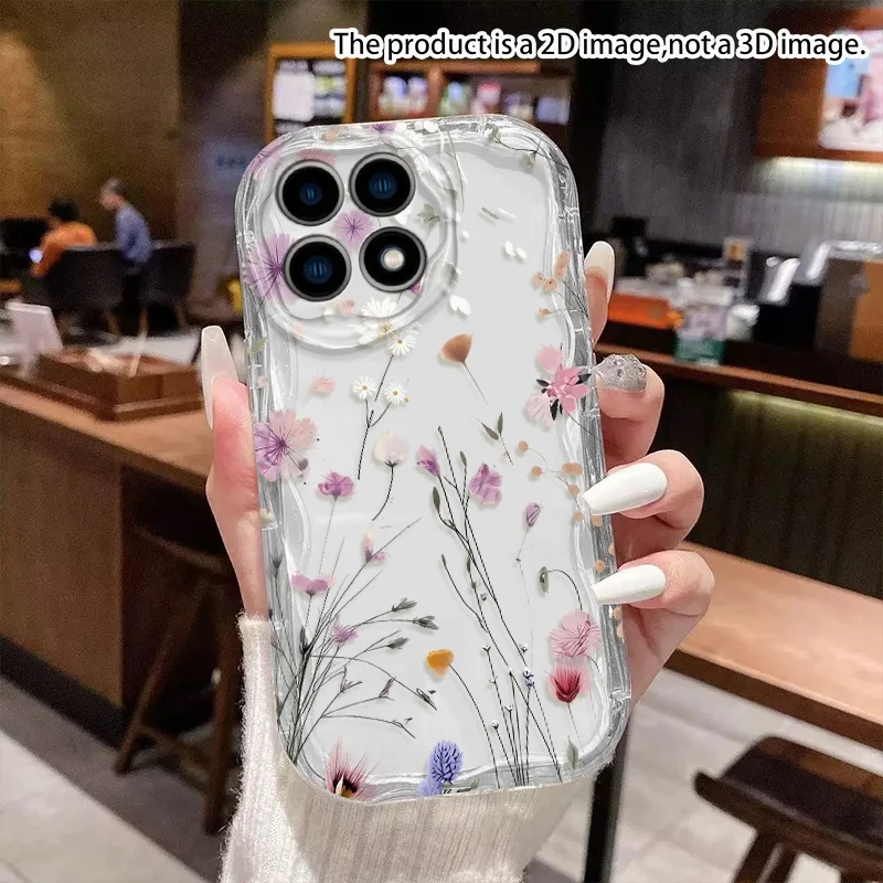 Glossy Phone Case For Samsung Galaxy S24 S26 S25 Plus S23 Ultra A56 A55 A17 A27 A15 A57 A36 A37 A06 Watercolor Flower TPU Cover