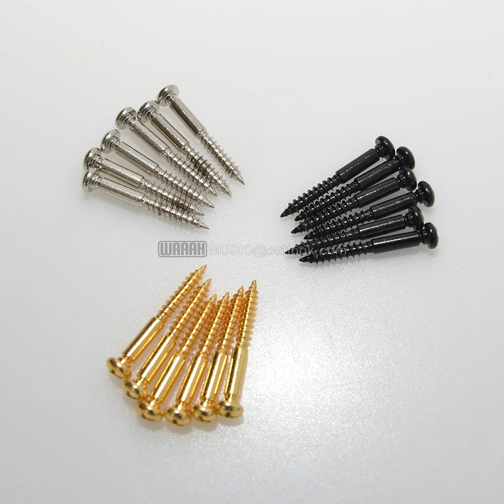 A Set of 6pcs Gutiar Tremolo Bridge Screws for PRS Style Stainless Steel Electric Guitar 32*3.5mm Black Gold Chrome