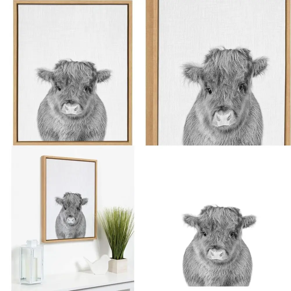 

Натуральный холст с изображением сельскохозяйственных животных размером 18x24: Кейт и Лавр Сильви, детское икры в черно-белой портретной рамке