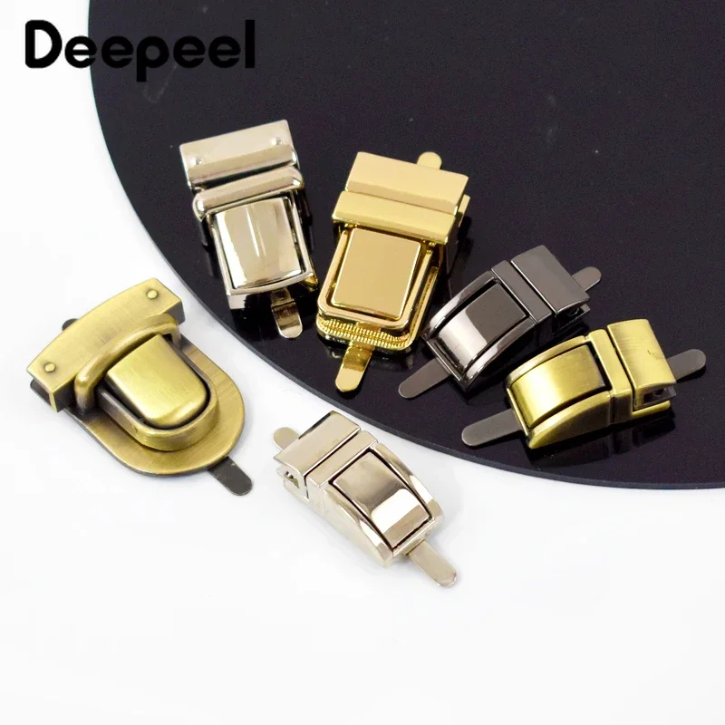 2/4 Uds Deepeel bolsa cerraduras de Metal hebilla de bloqueo giratorio Snap para DIY cierre de bolso reemplazar bolsas de reparación accesorios de