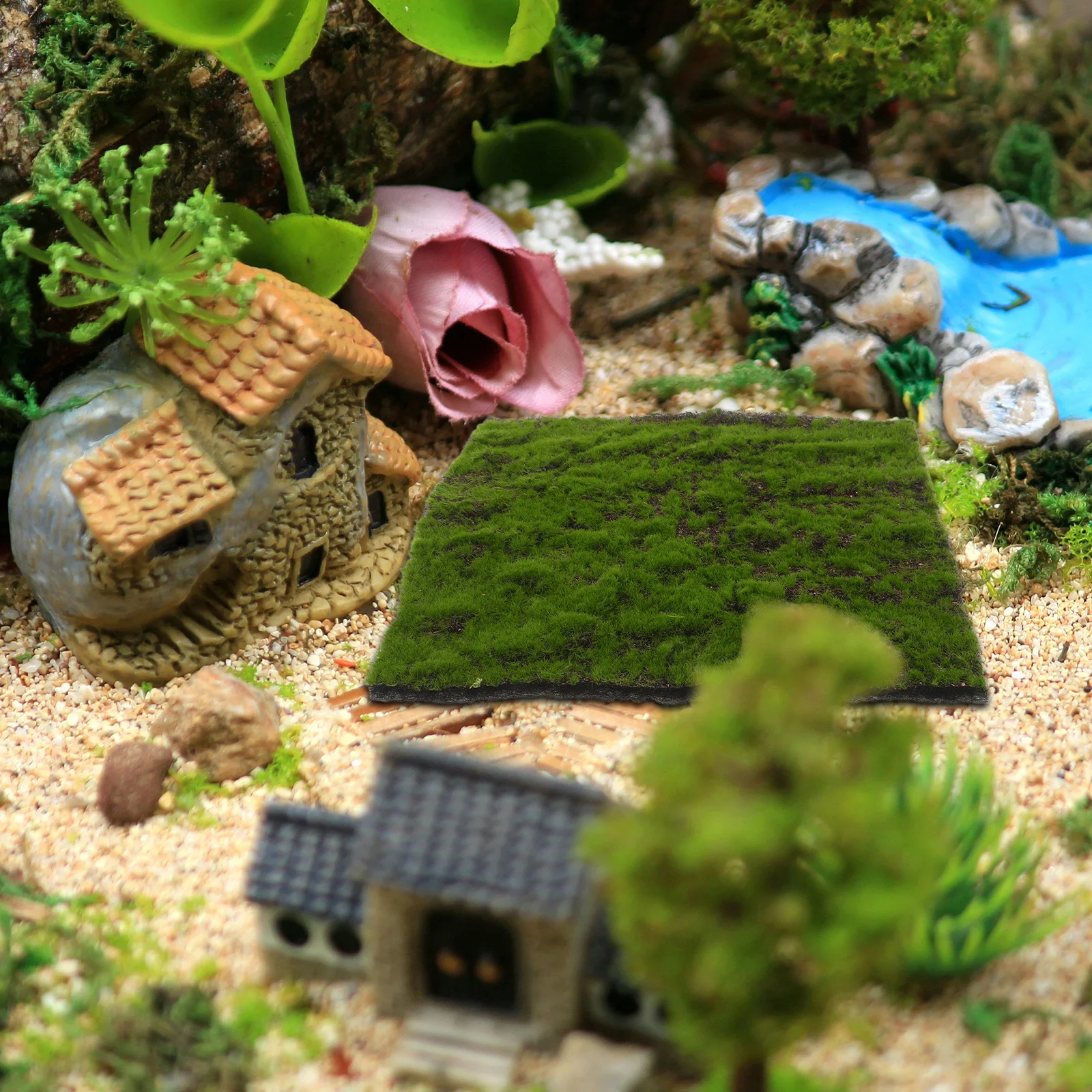 Faux gazon de mousse artificiel 12x12 pouces, pour l'artisanat, tapis de mousse artificielle réaliste pour Terrarium, jardin féerique, décoration intérieure et extérieure