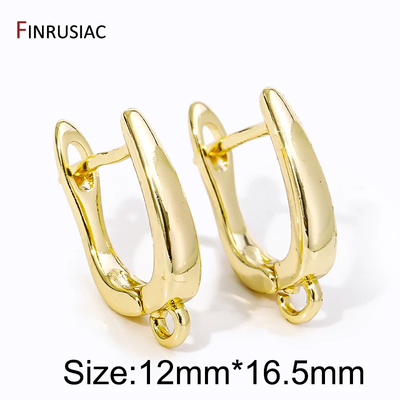 18K Vergoldete Messing-Ohrhaken, Glatte Ohrclips, Ohrverschlüsse, DIY-Zubehör für Damen-Ohrringe – Detail 23