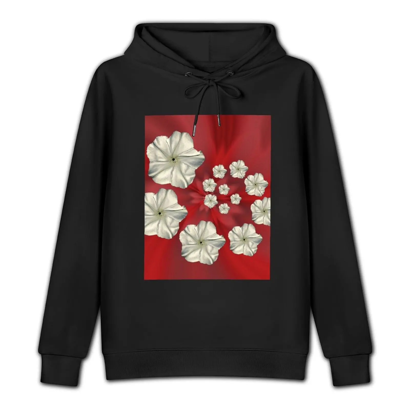 Spiral Moon Flower Red Swirl Pullover Hoodie mens clothing japanese hoodie