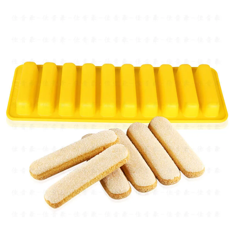 Bakeware DIY Silicone Baking Tools Long Strip Finger Biscuit Mold Oven Cake Puff Ice Cube Mould Tray 4pc/lot