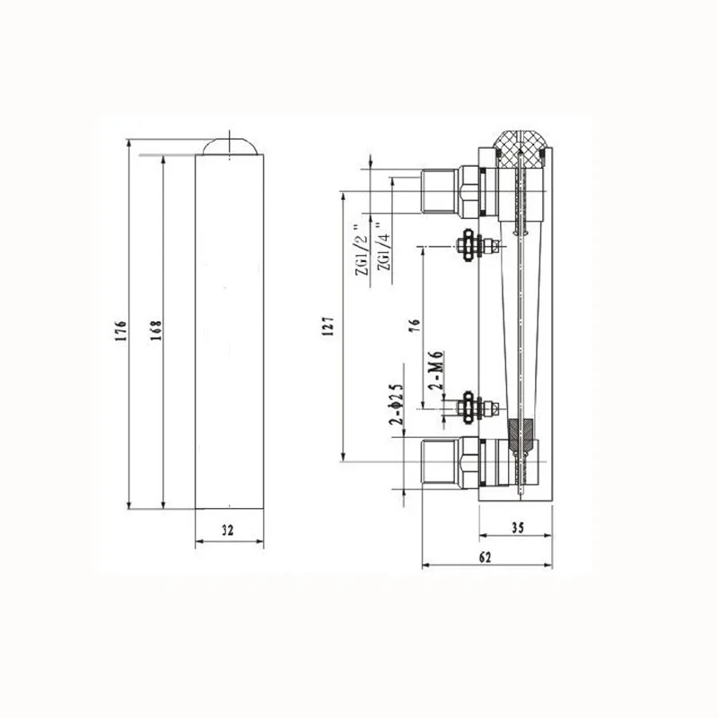 PMMA Liquid Flowmeter Water Flow Meter Panel Rotameter With/Without Control Valve LZM-15 0.2-2LPM 16-160LPH 1-7LPM 10-100LPH