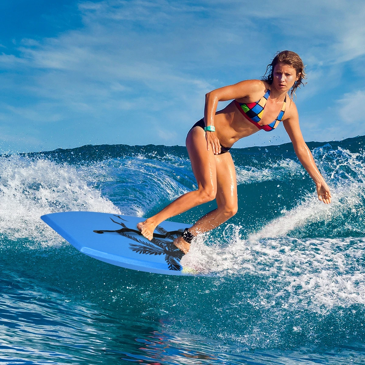 Leichtes Bodyboard mit Handgelenkseil, Crescent TaiDeck HDPE Gleitboden, Schwimmfähiges Surfbrett für Strand- und Wassersport