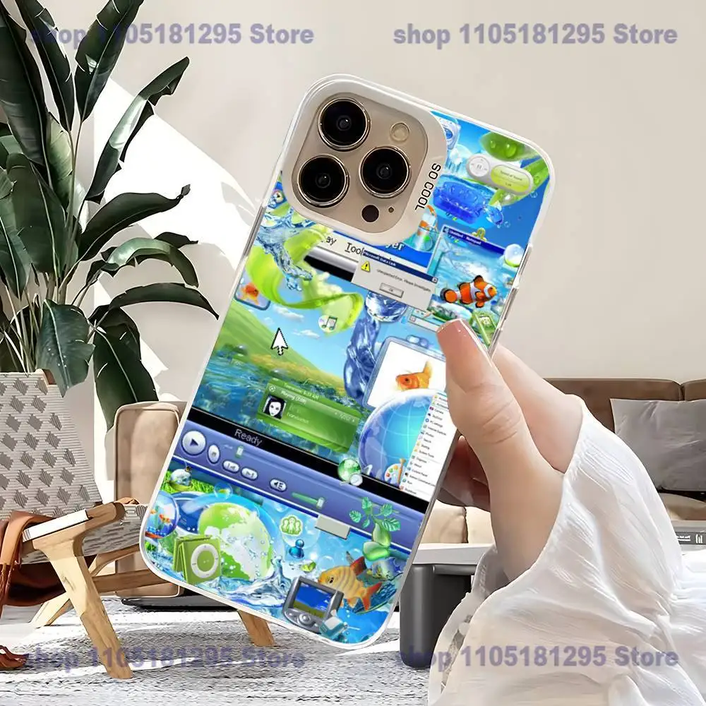 Frutiger Aero Phone Case For iPhone17,16,15,14,13,12,11,Mini,Pro,SE,MAX,plus,White Matte Shockproof Cover