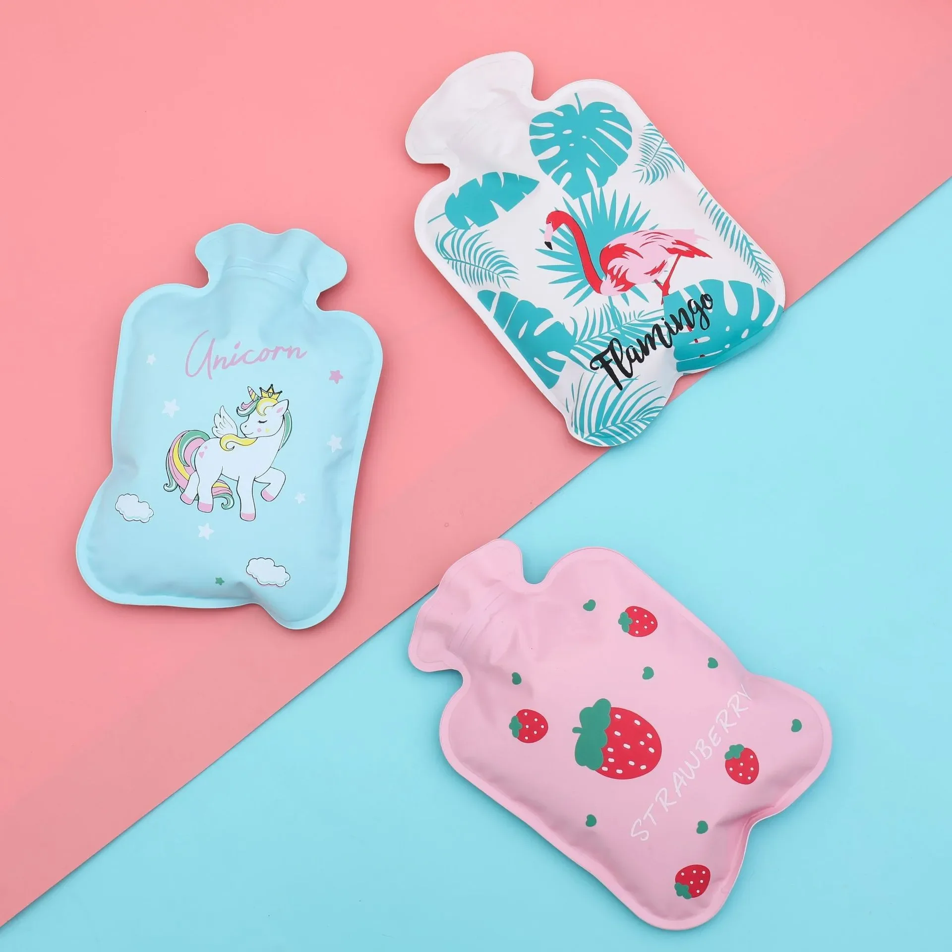 Cute Hand Warmer Hot Water Bag Warm Cartoon Hot Water Bottle Water Injection Cold Small Soft Reusable