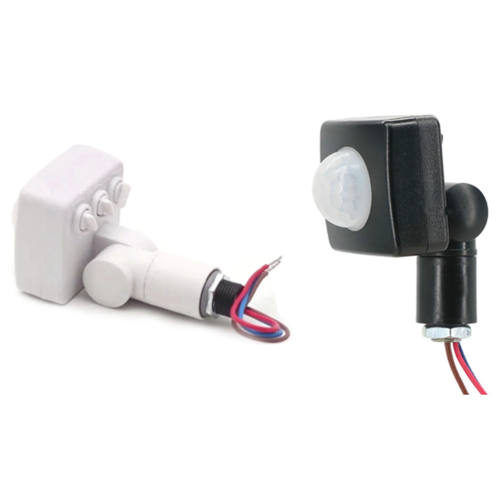 

A63K-2PCS 220V Мини Инфракрасный датчик человеческого тела Инфракрасный датчик тела Переключатель Светодиодный прожектор PIR Датчик движения, белый и черный