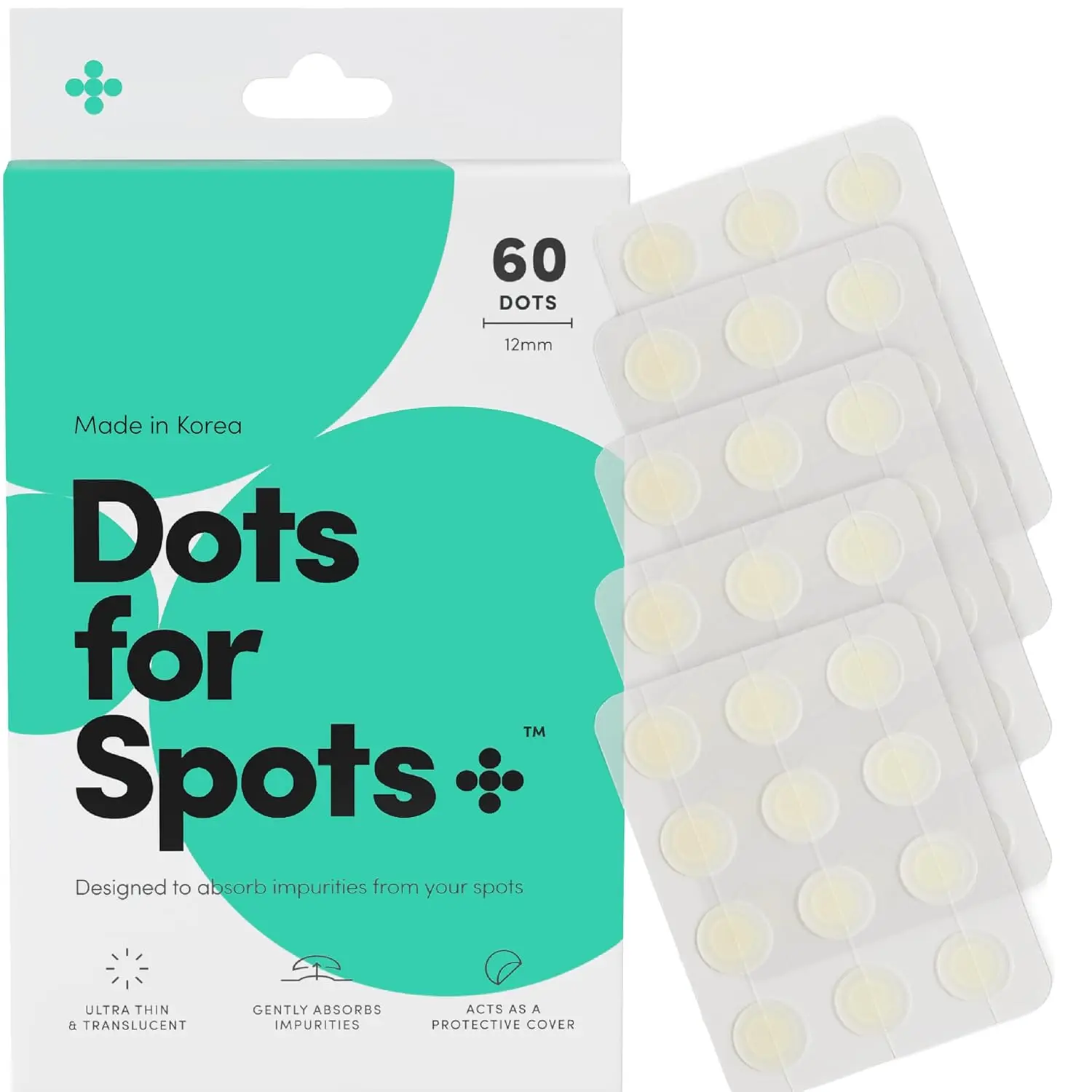 Fast-Acting Translucent Hydrocolloid Pimple Patches - Unclog Pores, Vegan & Cruelty-Free (60 Count)