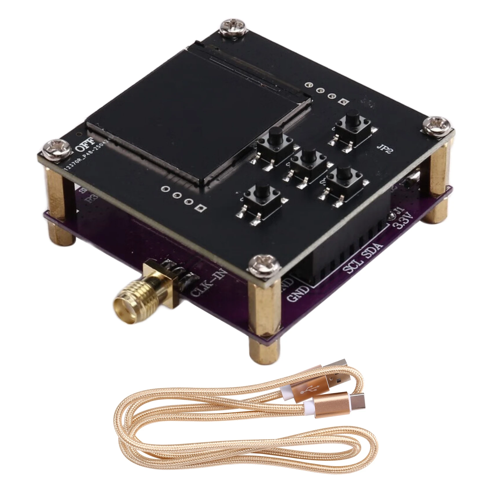 【B55AQ】SI5351A-V2 Generatore di segnale orologio RF ad alta precisione regolabile da 2,5 Khz-200 Mhz con compensazione della temperatura