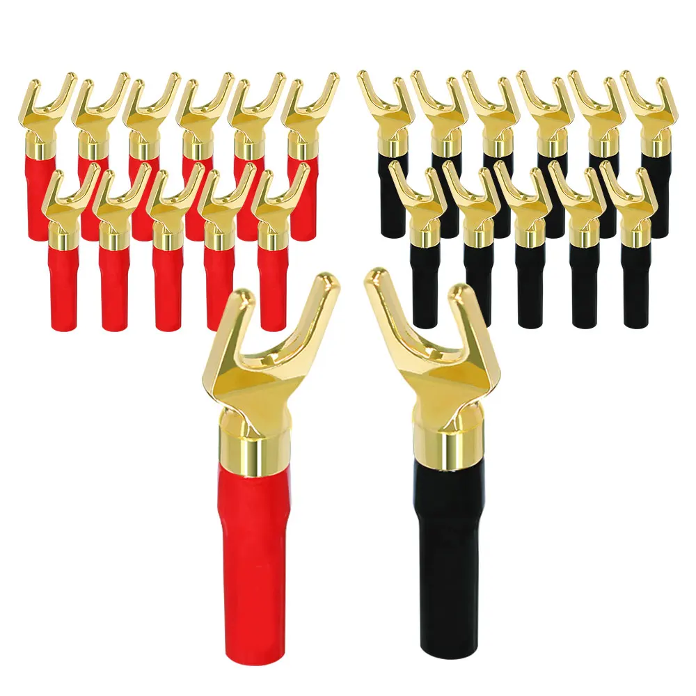 Musical Sound Banana Plugs Closed Screw 24K Gold Plated Banana Speaker Plug Connectors Dual Screw Lock Banana Connector