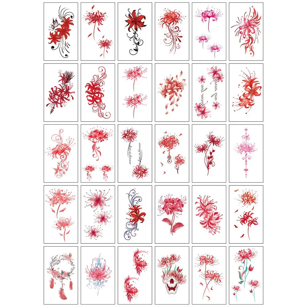 30Pcs/set Lasting Colored Drawing Herb Fake Tatto Tattoos Stickers Temporary Tattoos Body Stickers