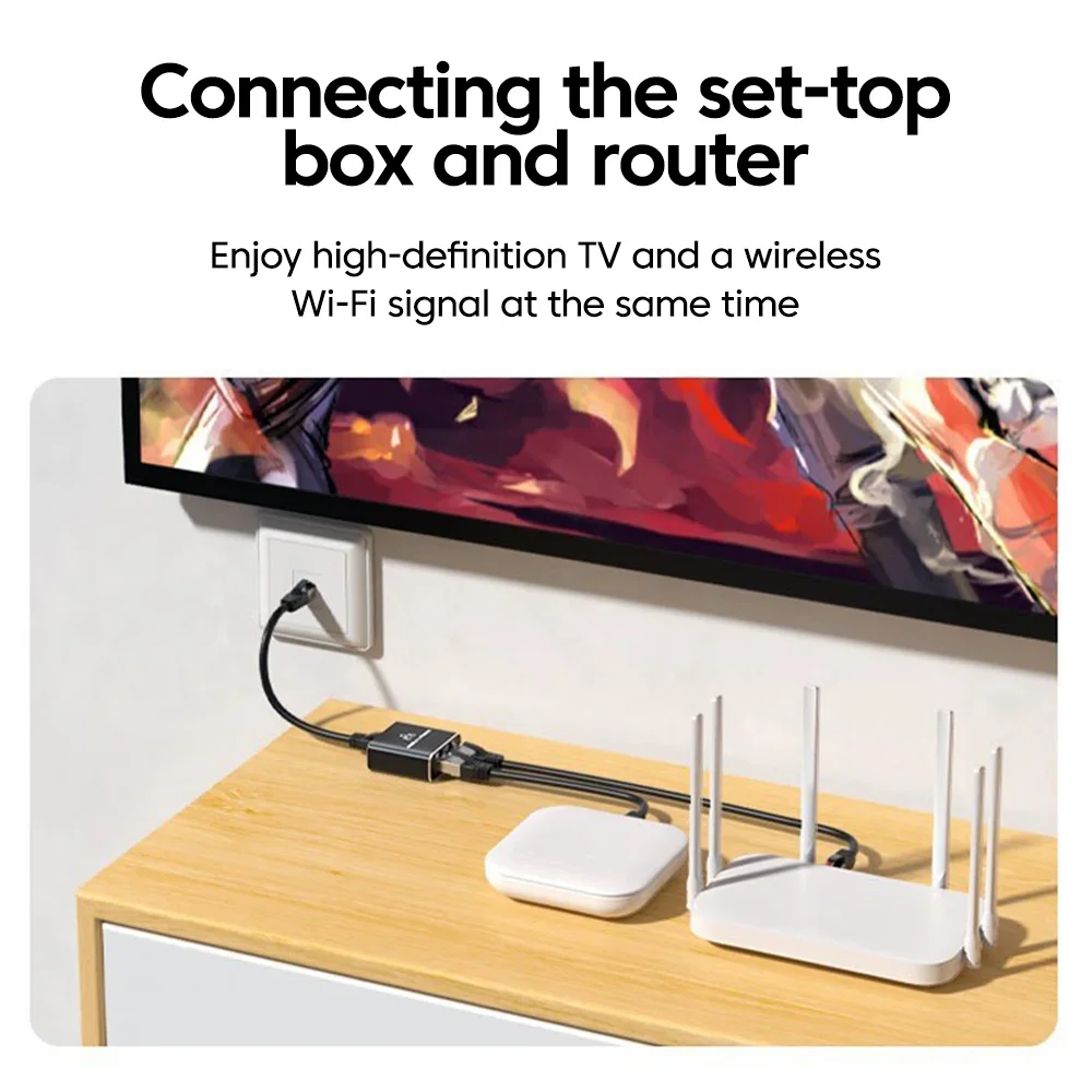 Przełącznik sieciowy Gigabit 1000Mbps z 2/4 portami RJ45, rozdzielacz sieciowy, przedłużacz kabla, selektor, bez zasilania, 2-kierunkowy adapter, złącze. — zdjęcie produktu 5