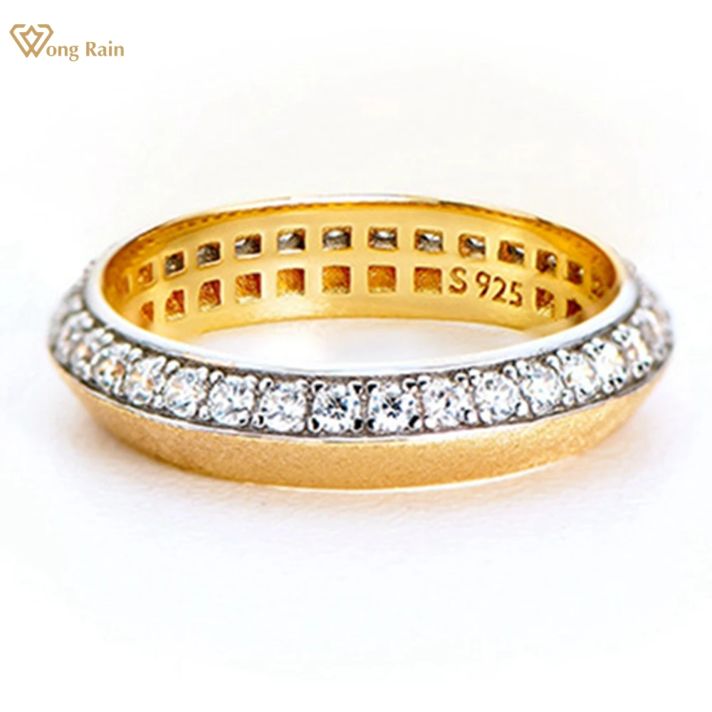 Wong Rain 18K Gold Plated 925 Sterling Silver Lab Sapphire Gemstone Vintage Ring for Women Wedding Band Couple Jewelry Wholesale