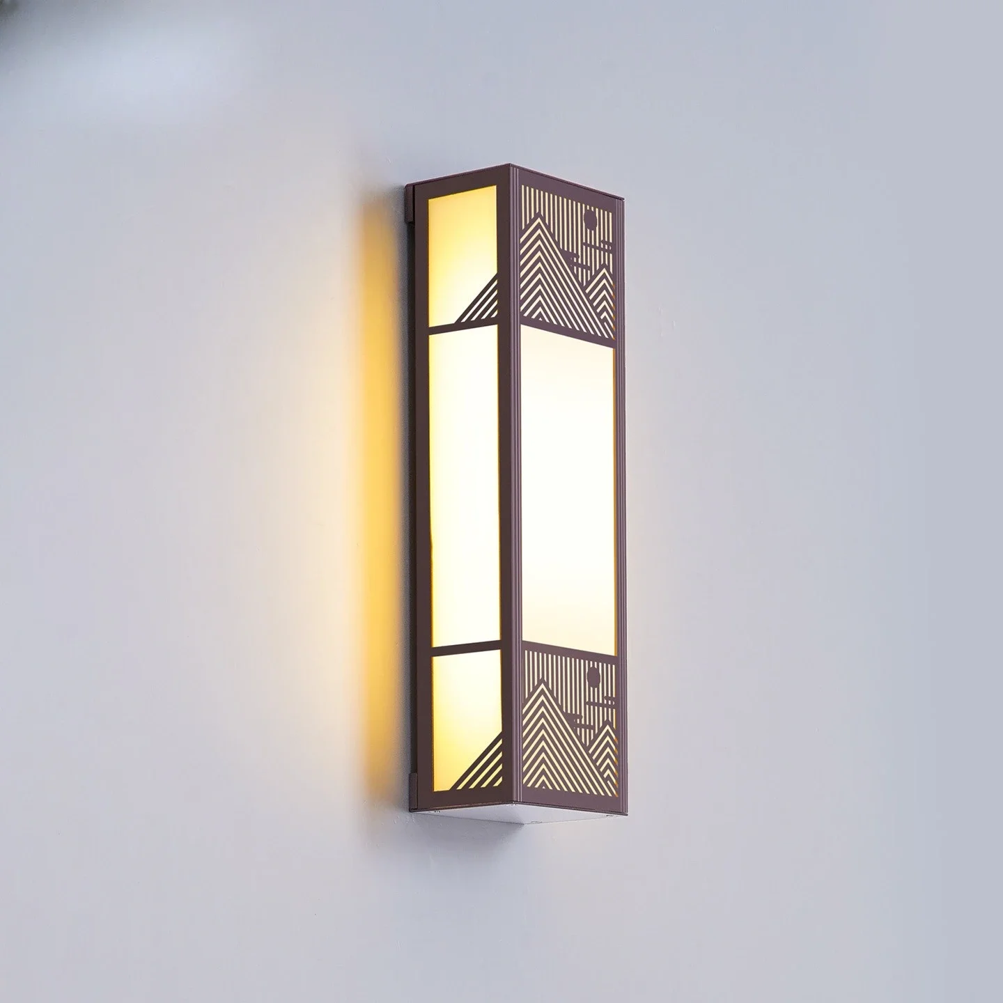 Impermeable, lámpara de pared, estilo chino, simple, exterior, patio, valla