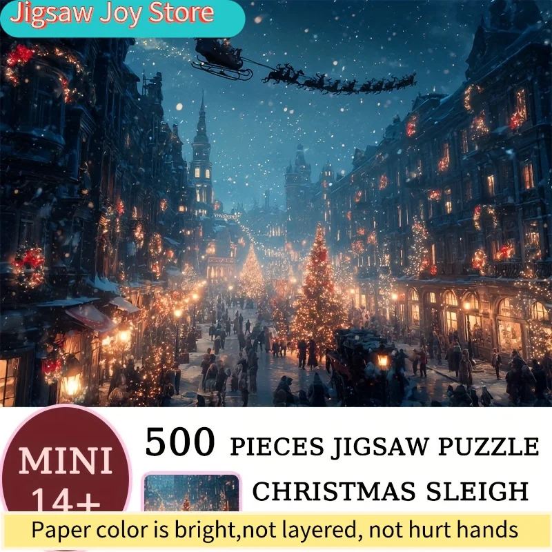 1 Box(500pcs) Puzzles for Adult Christmas Sleigh Legend Applied for Party Games & Activities - Magical Mixed Color Mosaic 15x1