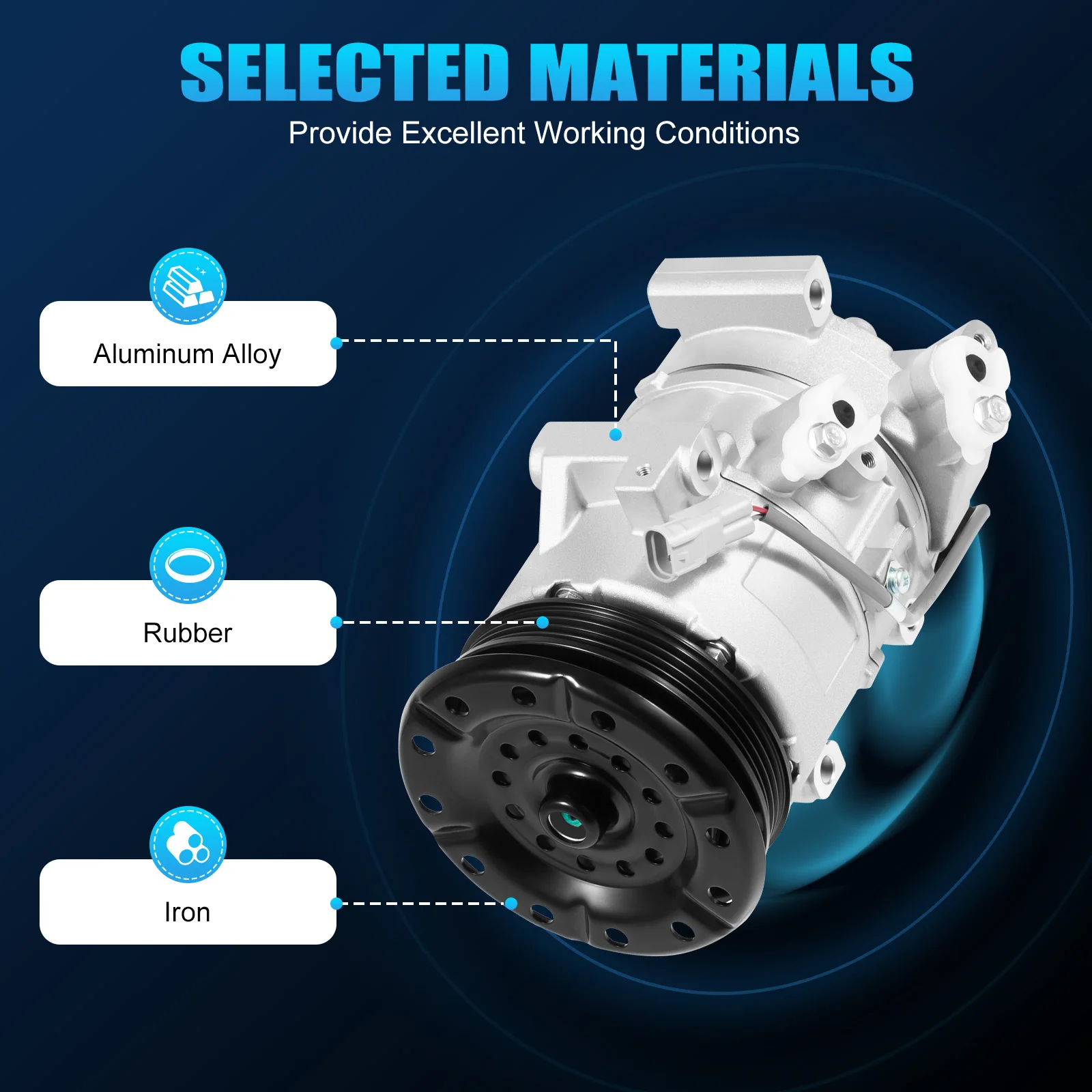 

Компрессор кондиционера, прямая замена, серебристый, черный, алюминиевый сплав, железная резина, современный стиль