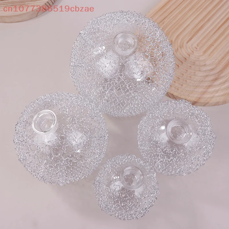 Clear G9 Glass Lampshade with Aluminum Wire Screw Socket Holder 20mm Hole Bulb Cover Replacement for Lighting Fixtures