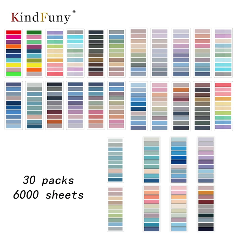 

KindFuny 30 Packs Sticky Index Tabs Notes Posted It Notebook Page Markers Classify Sticker Office School Stationery Supplies
