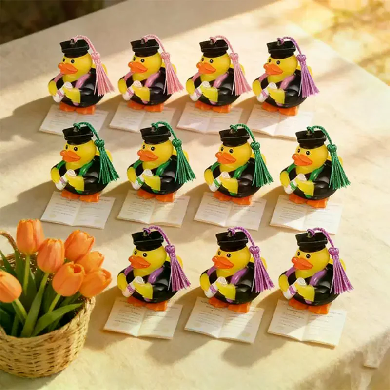 2Pcs Graduation Doctoral Duck Top Hat Ornaments, Car Decorations & Party Birthday Gifts