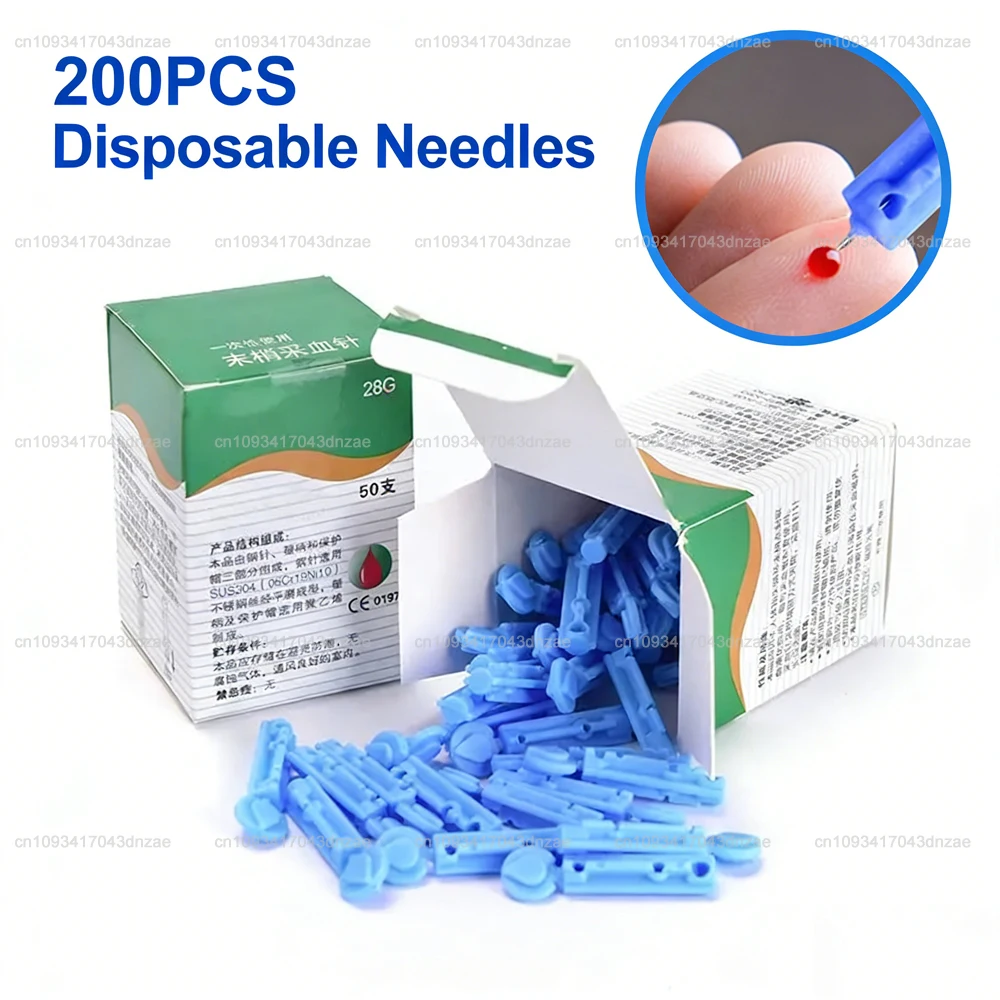

200pc Blood Lancet Pen Disposable Needles Massage Stick Use For Pen Sterile Lancets Vent Drain Blood Lancet 28g Diabetes Testing