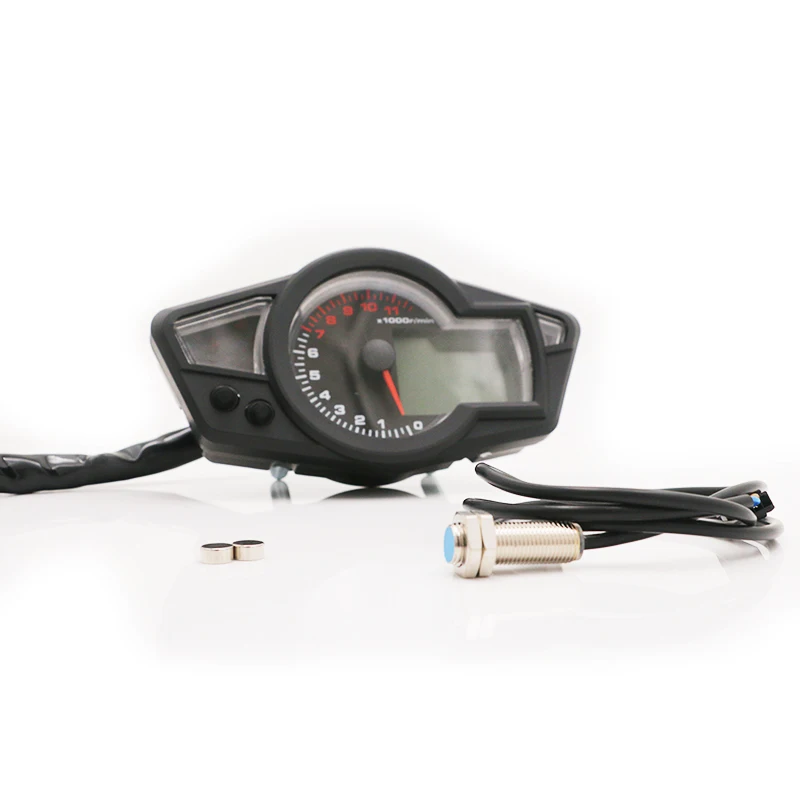 Digital Motorcycle Speedometer Odometer Speed LCD Screen Motorcycle Tachometer for 2&4 Cylinders