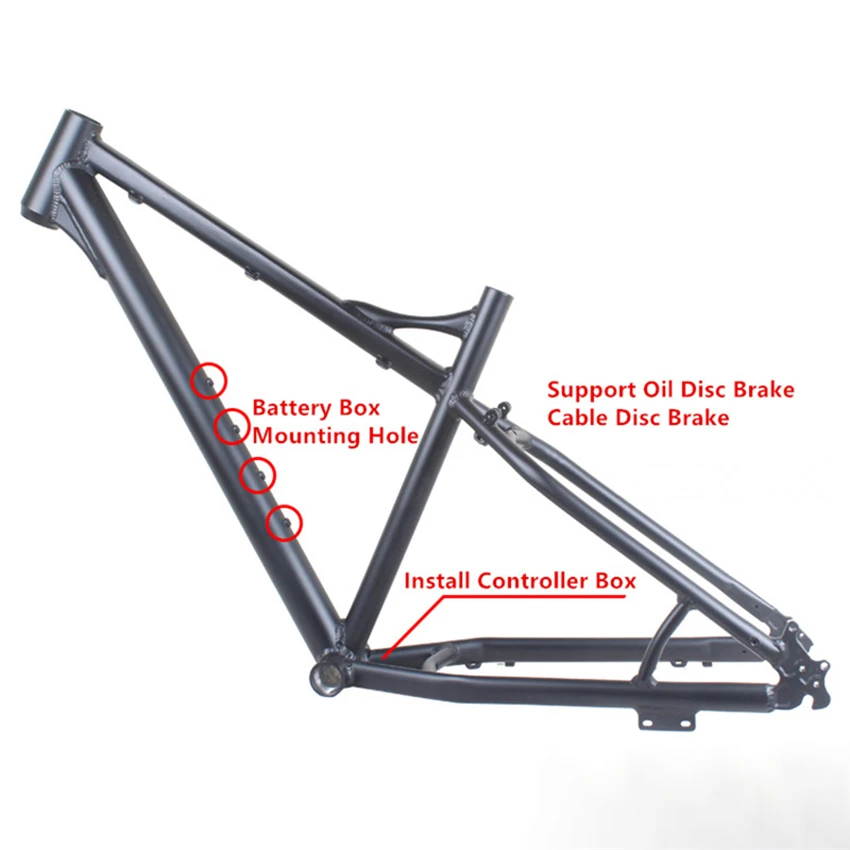 26 inch Bicycle frame Snow bicycle Aluminum Alloy frame 26*4.0/4.5/4.9 Beach bicycle disc brake frame