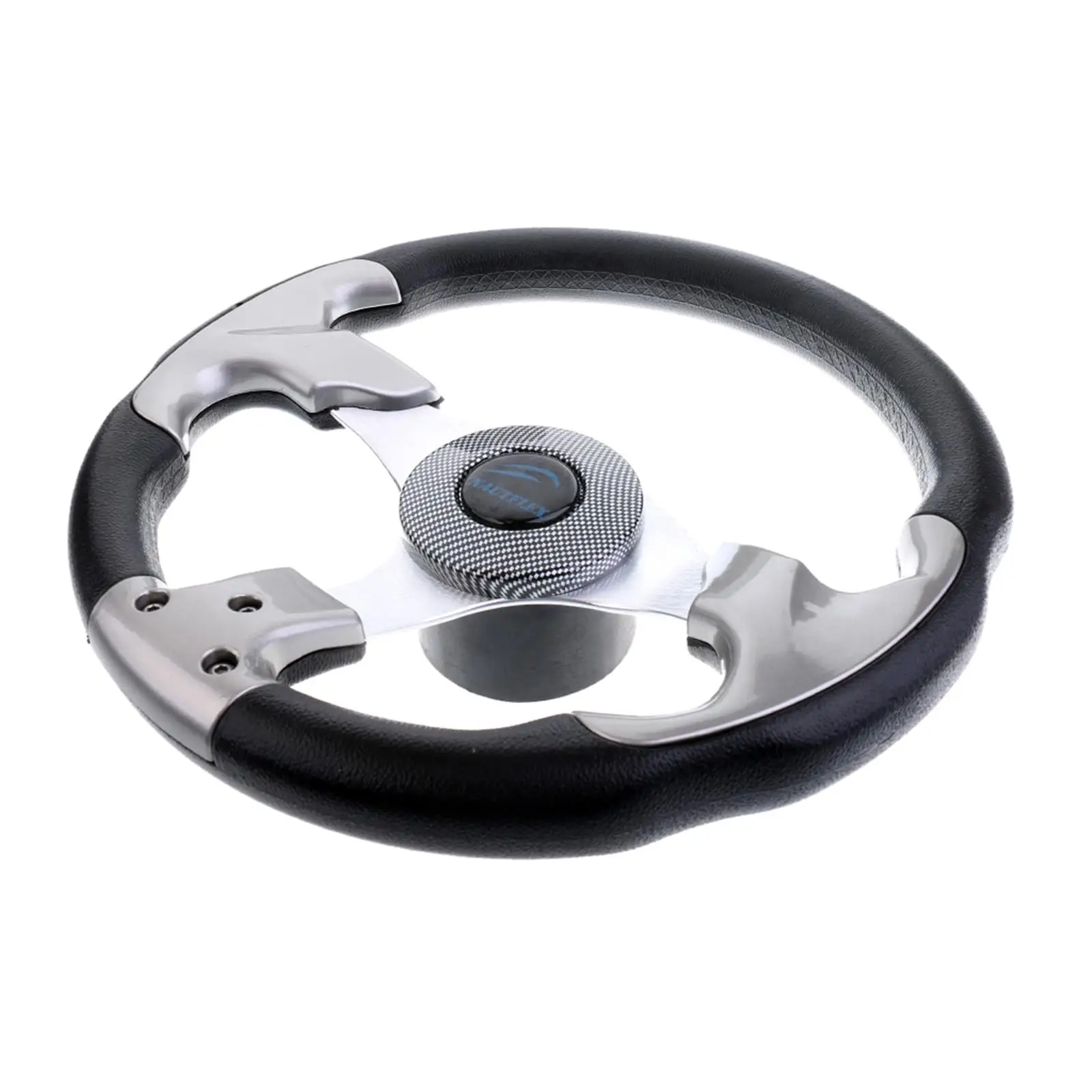 12.4'inch/31.5cm Aluminum Steering Wheel 3 Spoke 3/4 Inch Shaft Replacement for Marine Pontoon Boat, with PU Foam Cover