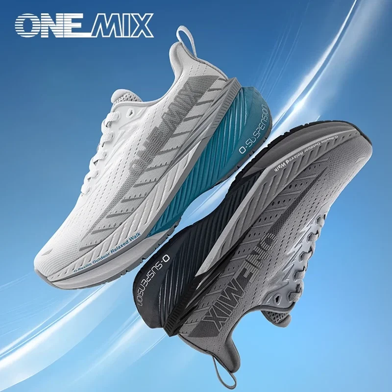 ONEMIX Men Anti-Slip Cross Country Sneakers Breathable Cushion Trail Running Shoes Outdoor Shoes Walk Jog Climb Mountain Workout