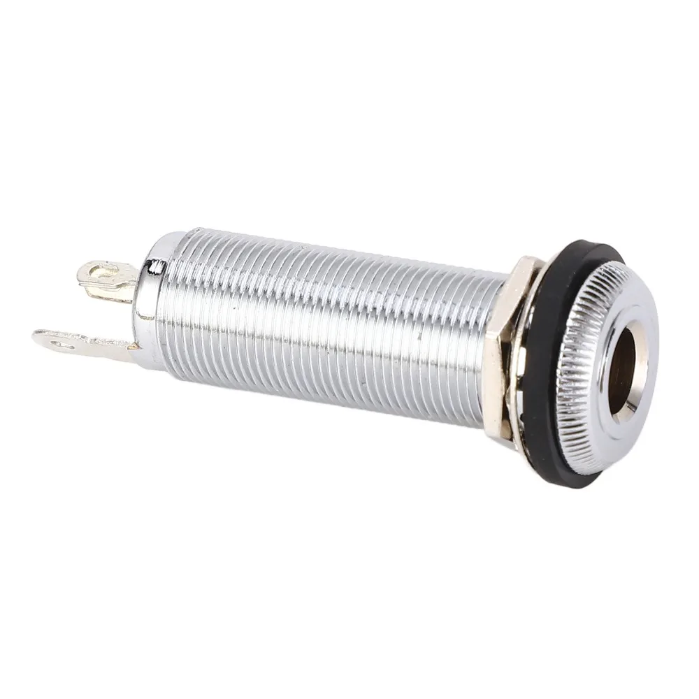 2PCS Premium 6.35mm Jack Socket Metal Silver Input Output Jack Electric Guitar Parts For Electric Guitar
