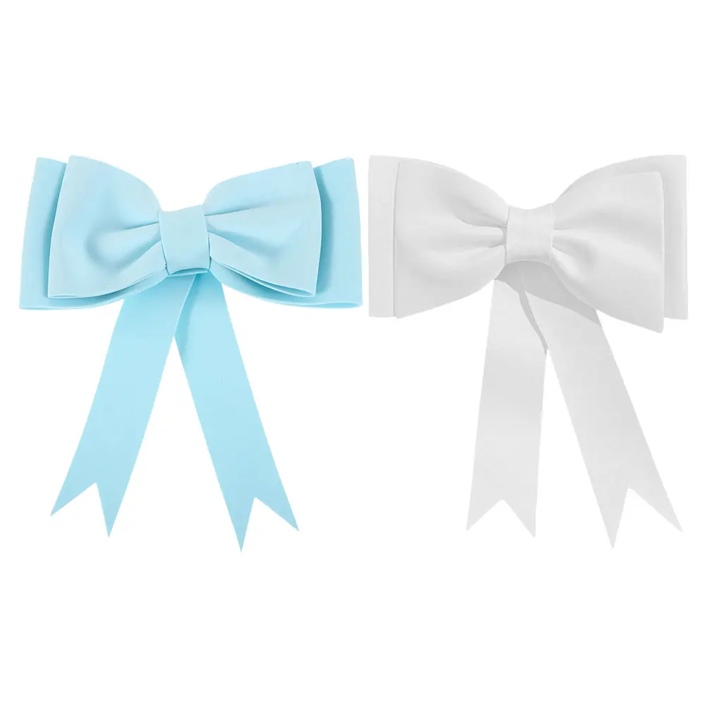 

2pcs Decoration Waterproof Sponge Bumper Ornament Car Tail Bowknot Durable Material Versatile Use Car Accessories