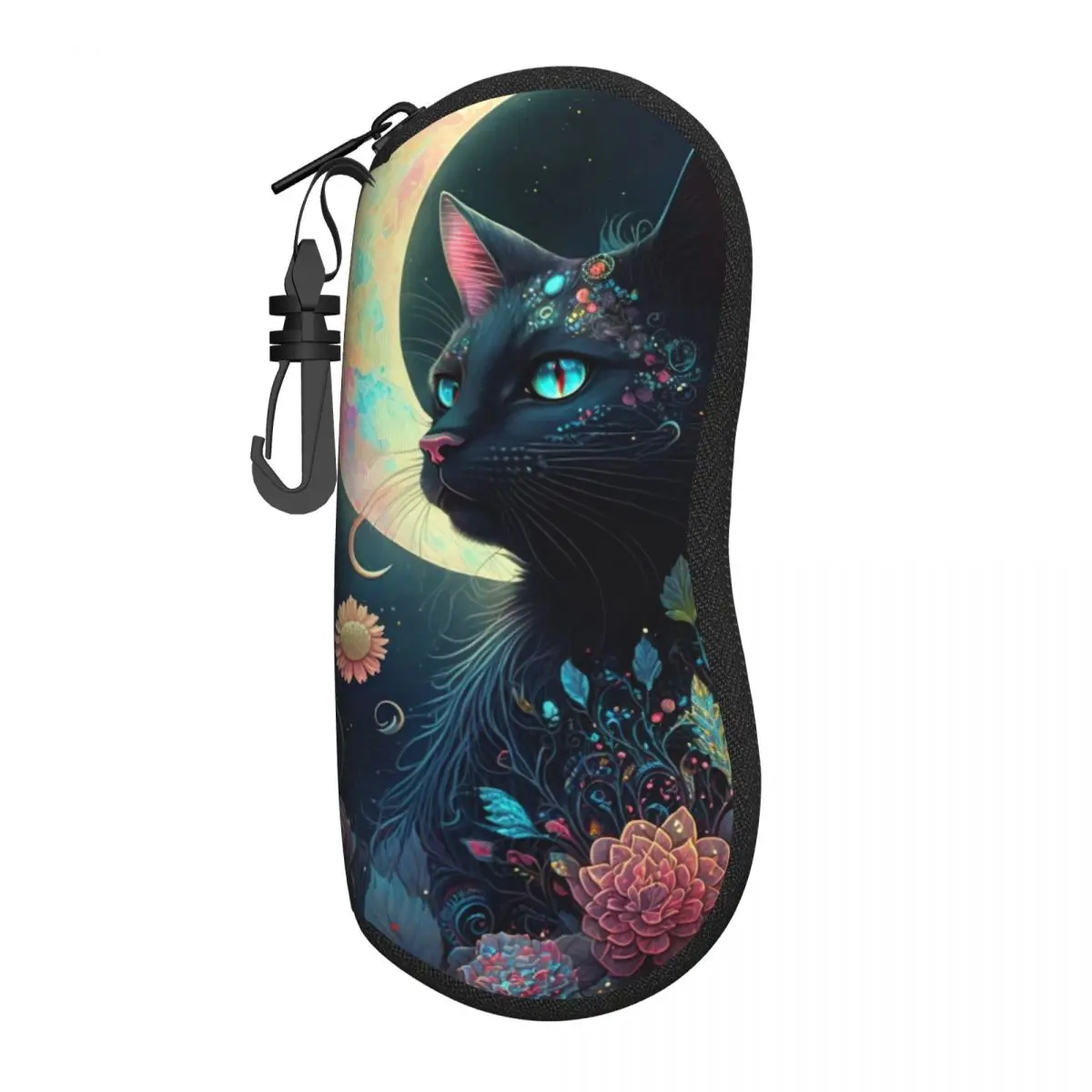 

Mystical Moon Cat Glasses Case Men Women flowers Sunglasses Pouch Trend Original Eyewear Accessory Pocket Eyeglass Cases Cover