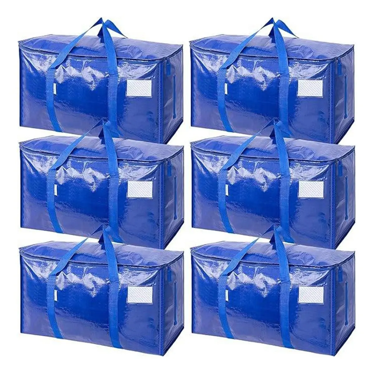 Extra Large Heavy-Duty Moving Bags with Reinforced Handles and Heavy-Duty Zippers, Clothes Storage Bag,for Dorm 6Pack